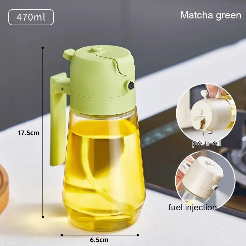 470ML Glass Olive Oil Sprayer Dispenser For Cooking BBQ 2 In 1 samzeef