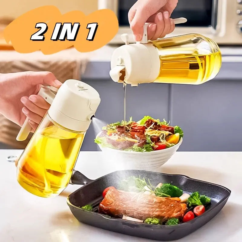 470ML Glass Olive Oil Sprayer Dispenser For Cooking BBQ 2 In 1 samzeef