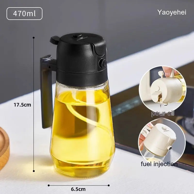 470ML Glass Olive Oil Sprayer Dispenser For Cooking BBQ 2 In 1 samzeef