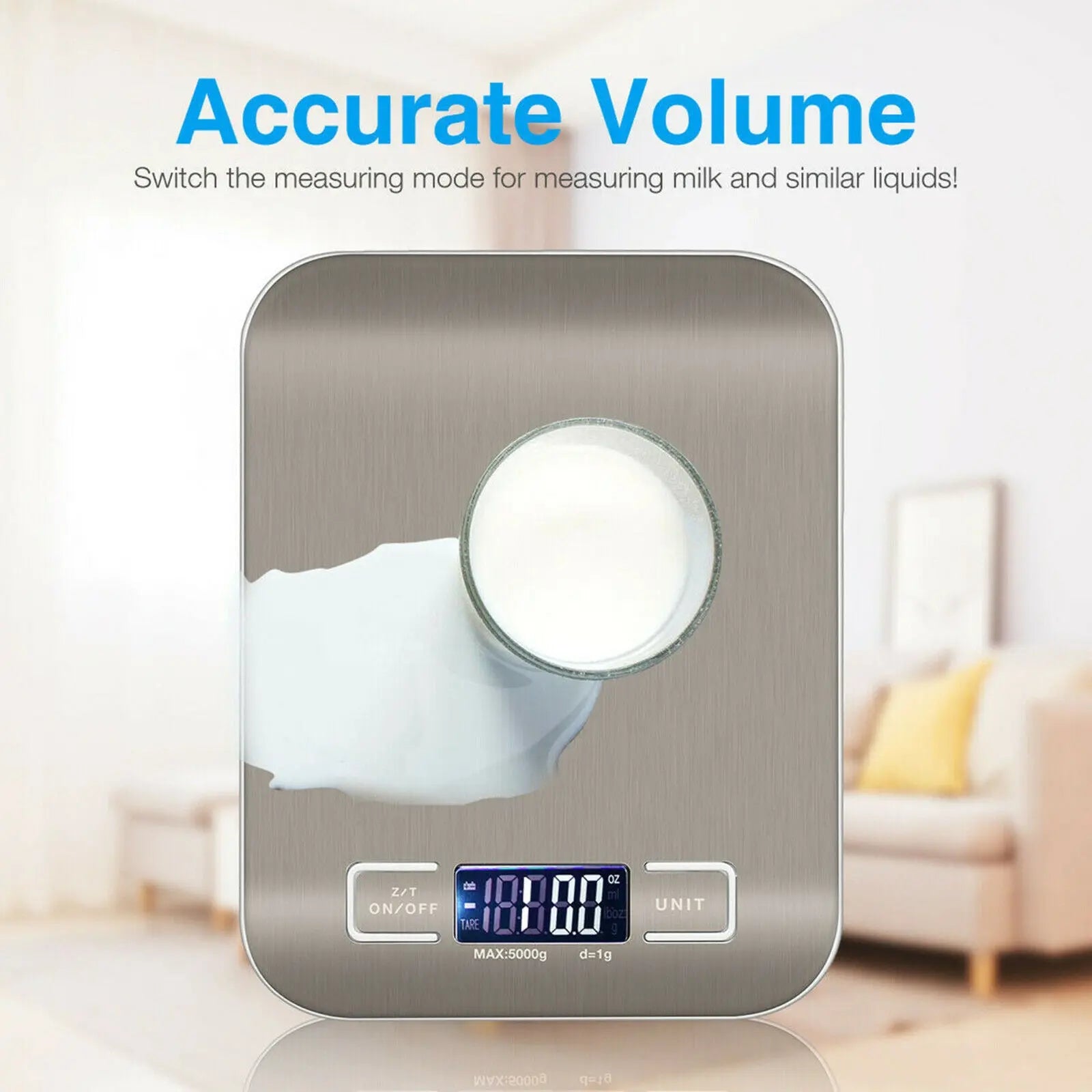 Digital Electronic Kitchen Food Diet Postal Scale Weight Balance 5KG 1g 11lb Kitchen Scales Stainless Steel Weighing For Food Diet Postal Balance Measuring LCD Precision Electronic samzeef