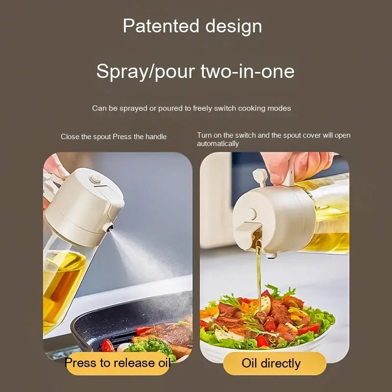 470ML Glass Olive Oil Sprayer Dispenser For Cooking BBQ 2 In 1 samzeef