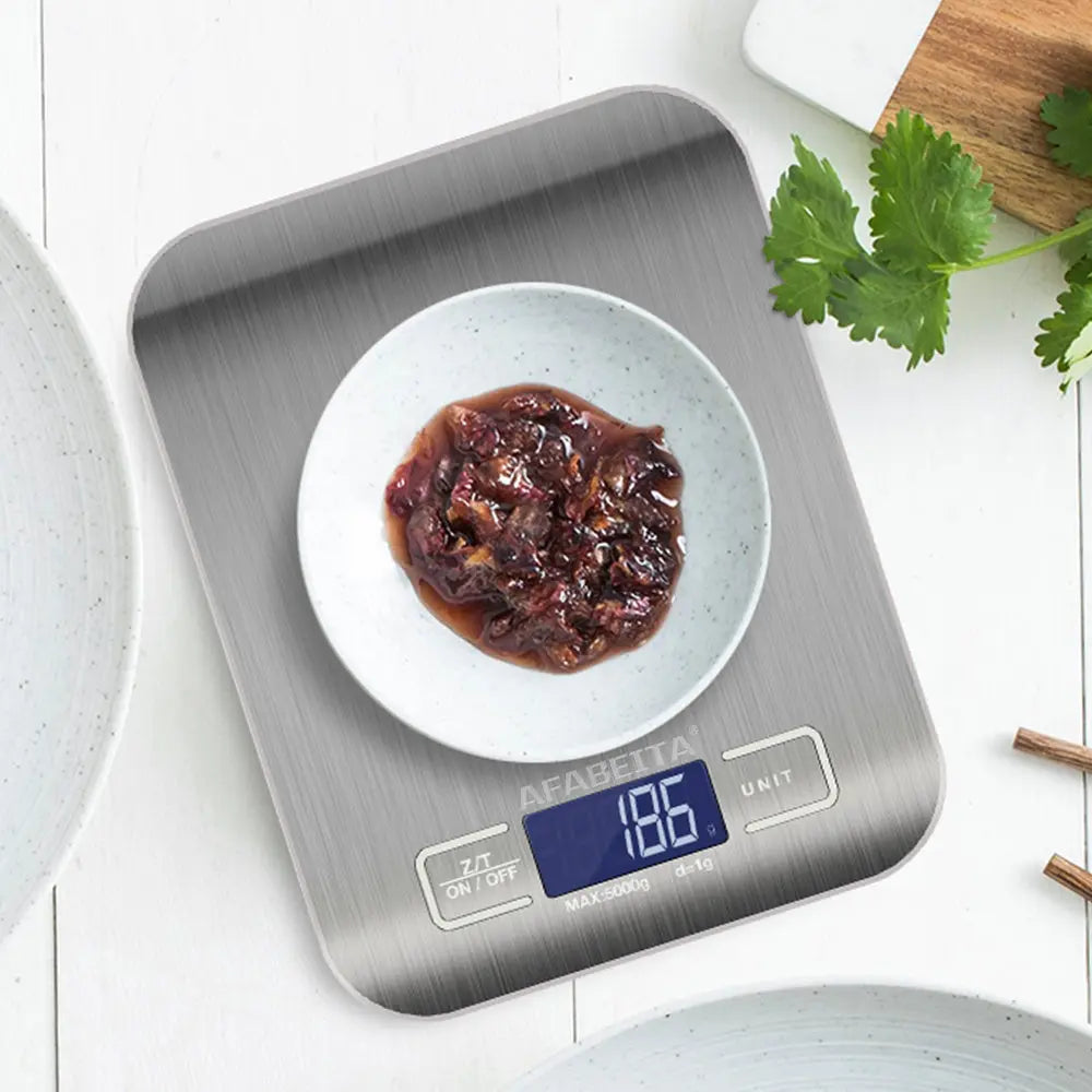Digital Electronic Kitchen Food Diet Postal Scale Weight Balance 5KG 1g 11lb Kitchen Scales Stainless Steel Weighing For Food Diet Postal Balance Measuring LCD Precision Electronic samzeef