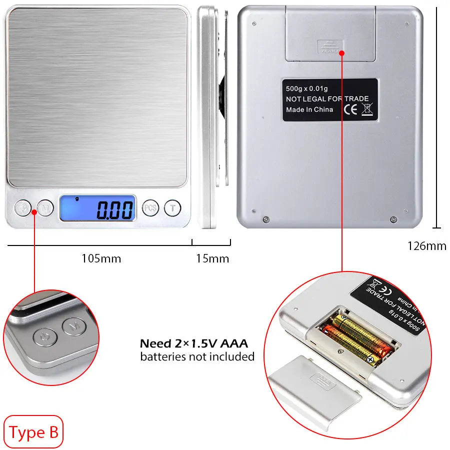 Digital Electronic Kitchen Food Diet Postal Scale Weight Balance 5KG 1g 11lb Kitchen Scales Stainless Steel Weighing For Food Diet Postal Balance Measuring LCD Precision Electronic samzeef